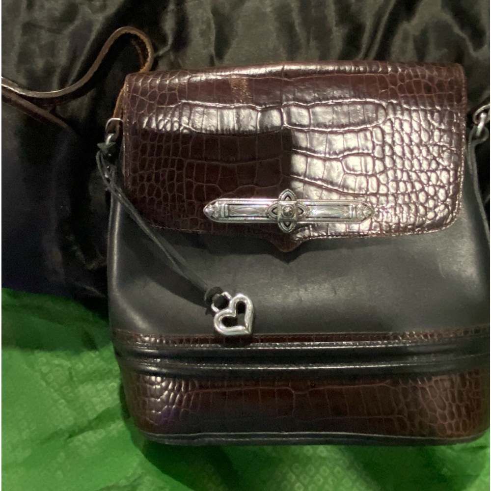Brighton black and crocs side body purse